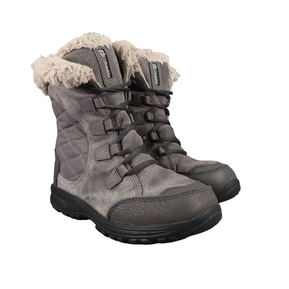 Columbia Shoes Kids 2 Boots Winter Snow Outdoor Ice Maiden Quilted Leather Warm